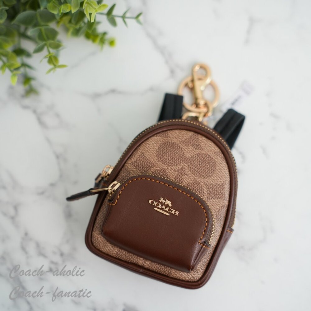 Coach CX066 Mini Court Backpack Bag Charm MWT